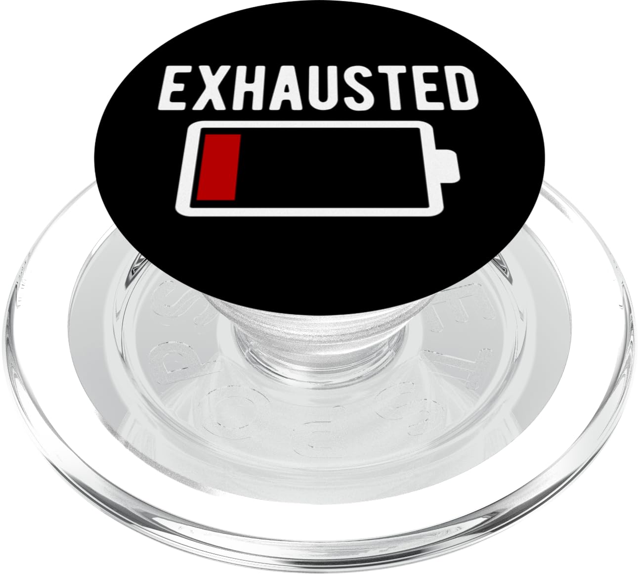 Low Energy Battery Exhausted Work Worker Funny PopSockets MagSafe PopGrip for iPhone