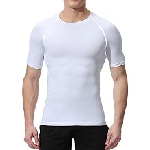NuCamper Short Sleeve Compression Shirts Tops for Men, Short Sleeve Running T-Shirts Quick Dry Base Layer Top for Gym Sports Fitness Workout Cycling Training