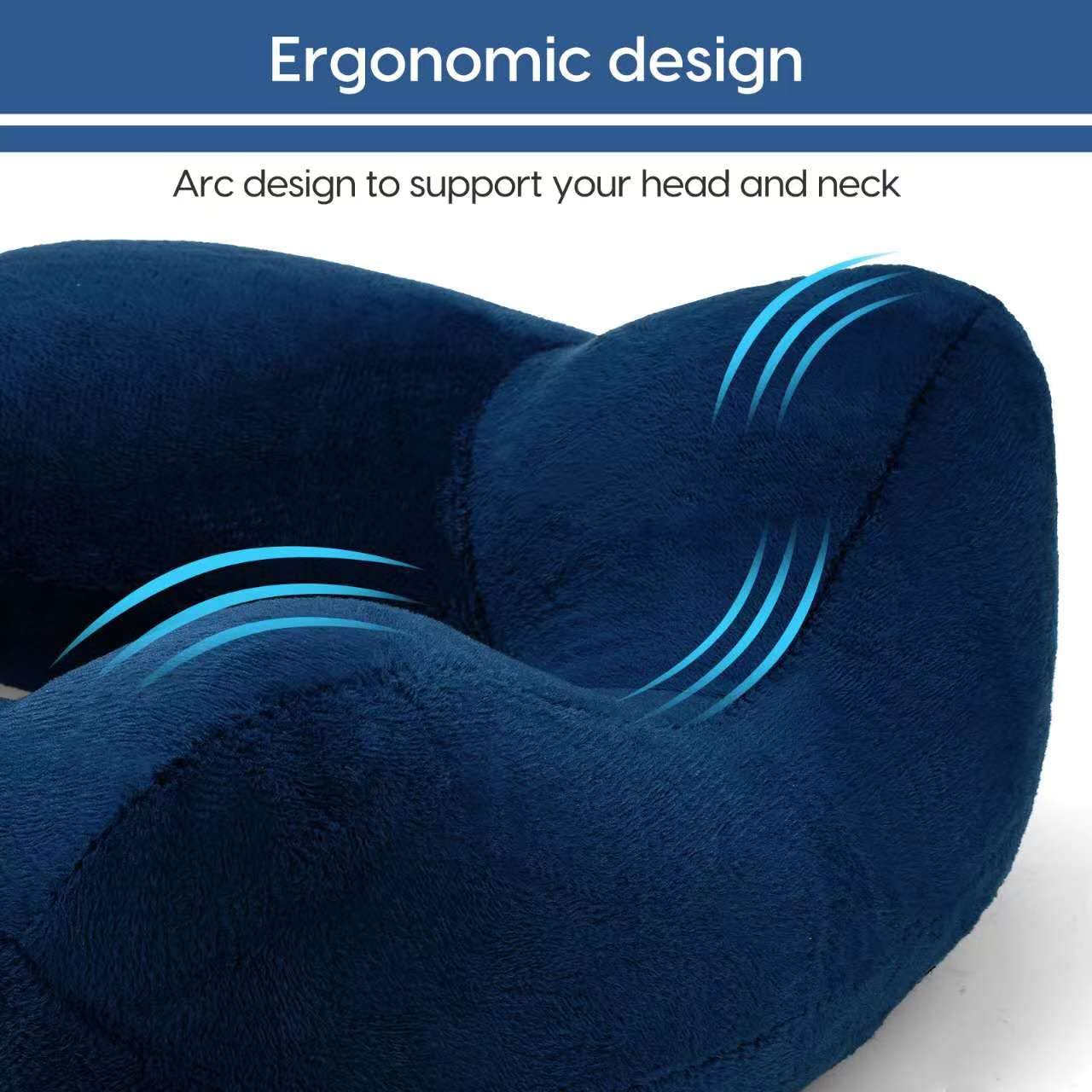 Poduszka pod szyję, nadmuchiwana, kompaktowa poduszka pod szyję, ergonomiczny zagłówek z aksamitnie miękką, zmywalną poszewką na kemping, do podróży, samolotu, pociągu, samochodu, biura