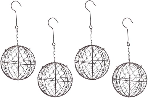 homozy 4 macetas rústicas de metal con forma de cactus y marco de corona de alambre para suculentas, maceta colgante de pared para plantas de aire,