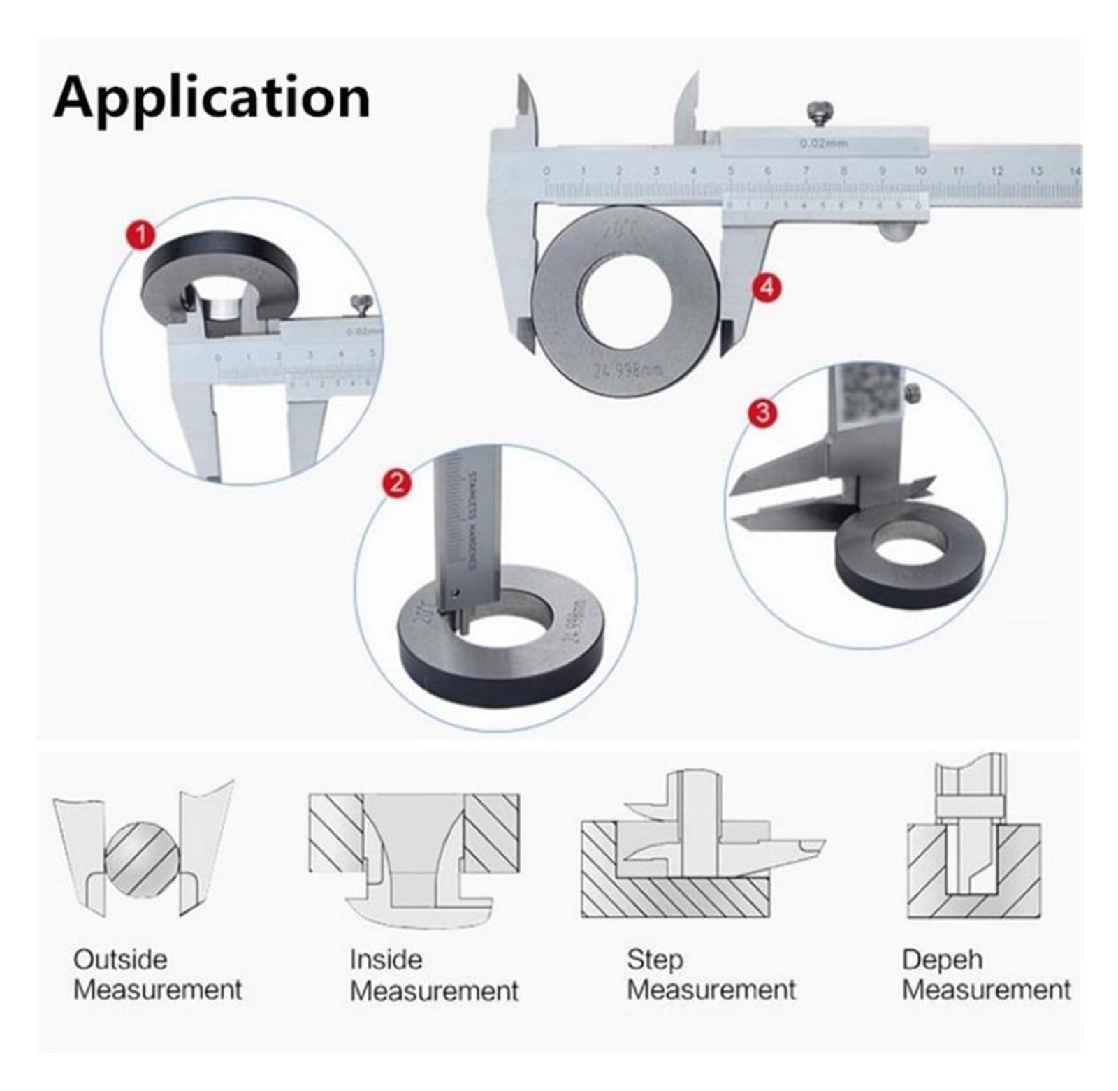 Calibrador Vernier de 6" 0-150 mm 530-312 1/128 Precisión 0,05 Herramientas medición Calibre manuales acero inoxidable(0-150mm 0.02mm)
