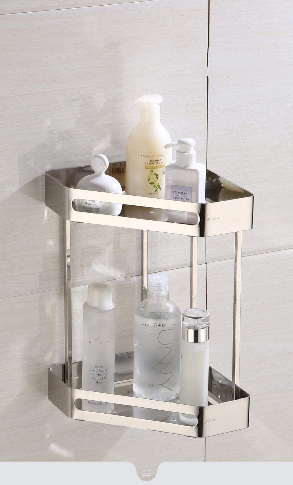 Étagère de salle de bain acier inoxydable 304 double couche suspendue