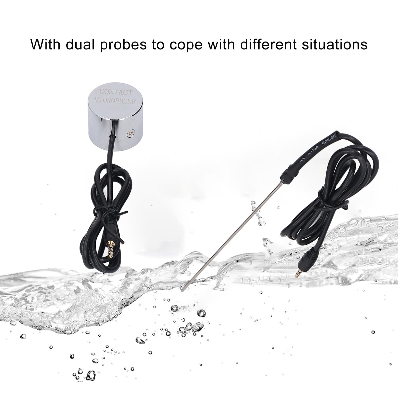 Détecteur de Fuites d'Eau Professionnel à Double Sonde, avec Casque Audio HD pour Inspection de Canalisations