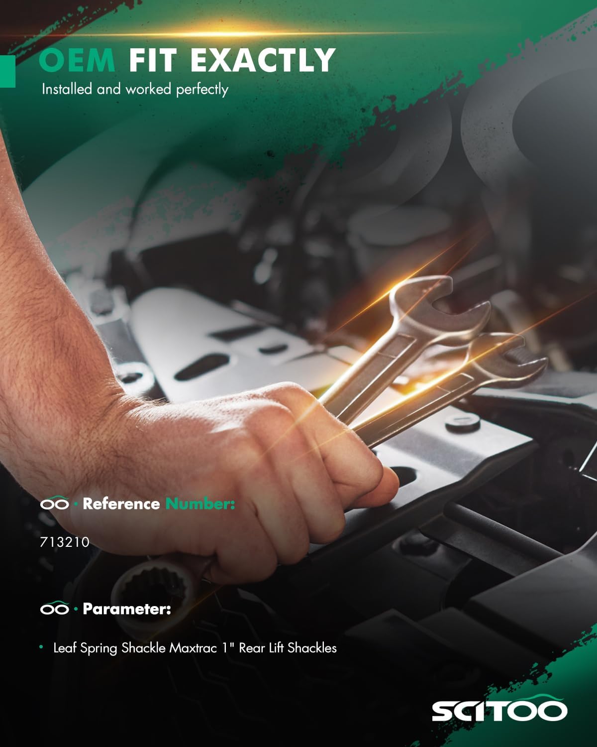 SCITOO 1" Lift Kit Shackle Lift Shackles Leveling Kit Rear Suspension Leaf Spring Shackle Compatible With 2015-2020 For Ford F150 Truck (2Wd & 4Wd) 713210