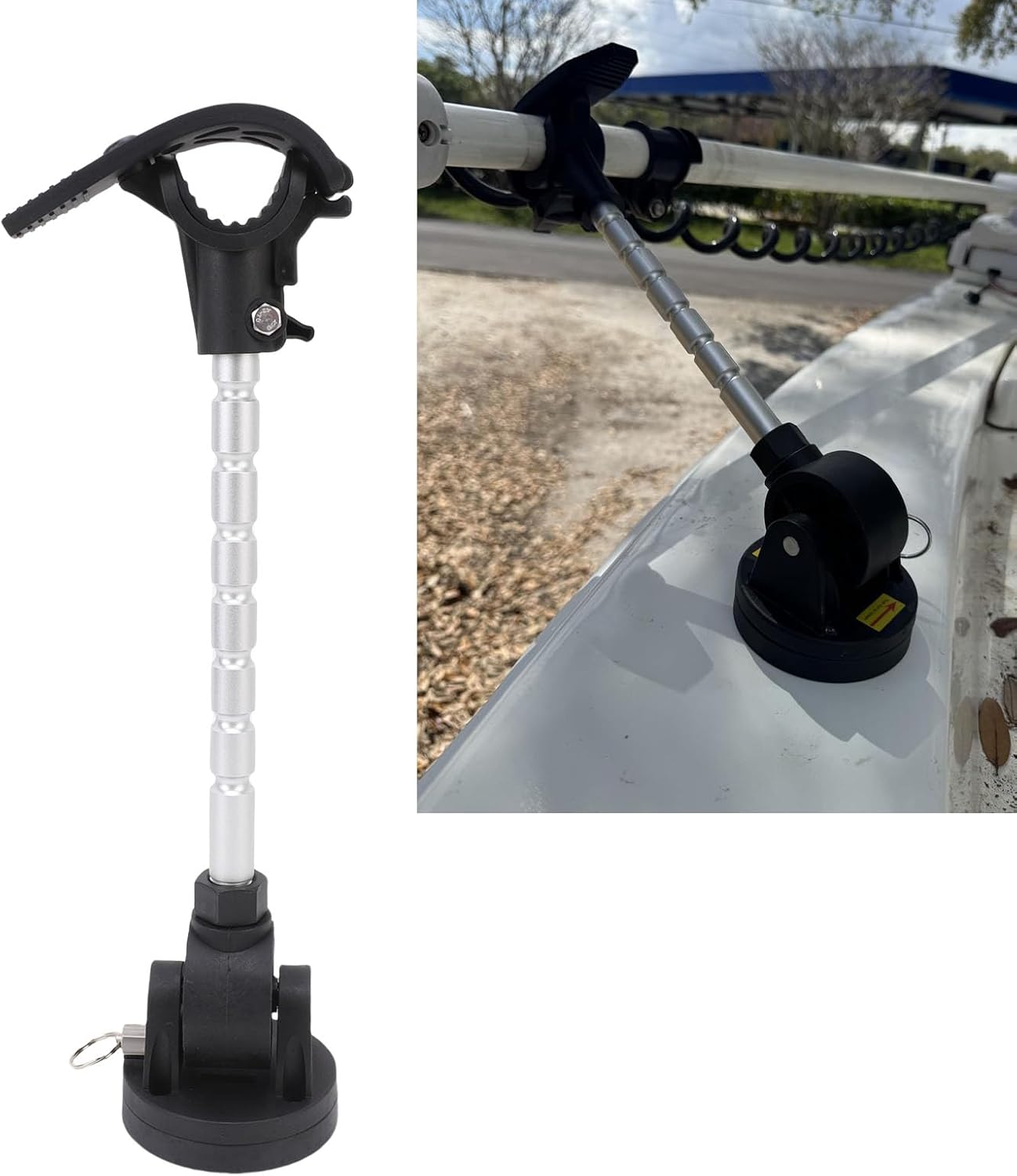 aqxreight Trolling Motor Stabilizer Mount, Adjustable Angle Aluminum Alloy High Strength Replacement for Terrova PowerDrive Electric Trolling Motors