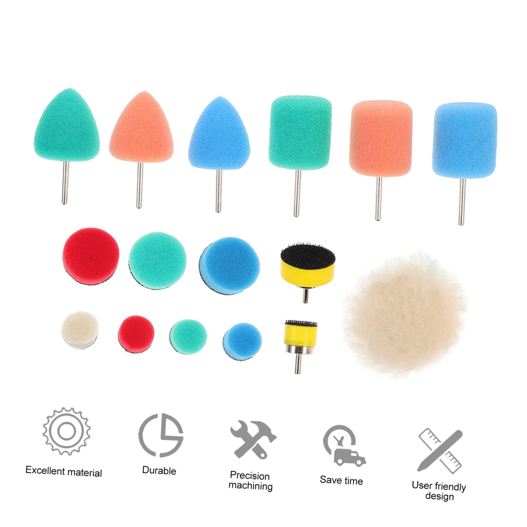 32piezas Almohadillas De Pulido De Esponja Para Detalle De Vehículos Kit De Ruedas De Pulido Para Máquinas Eléctricas y Neumáticas Para Áreas Pequeñas y Superficies Rugosas