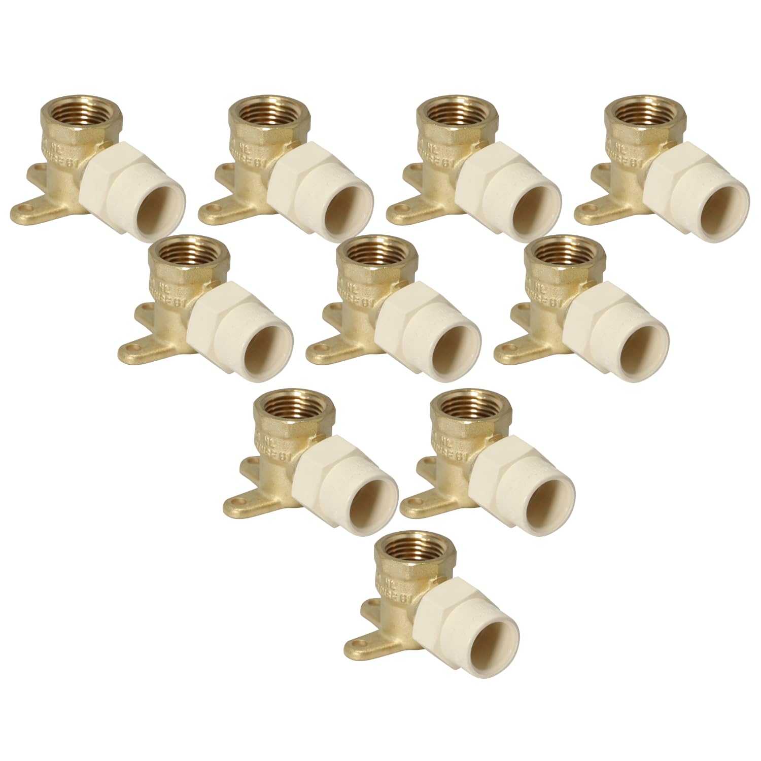 XFITTING 10 codos de oreja hembra NPT de 1,27 cm x 1,27 cm CPVC