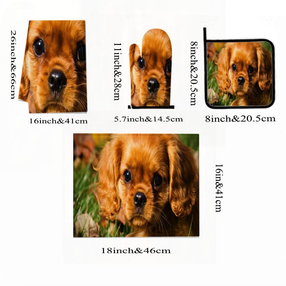 9PCS Cute Puppy Portrait2 Cucina Decor e Accessori Set