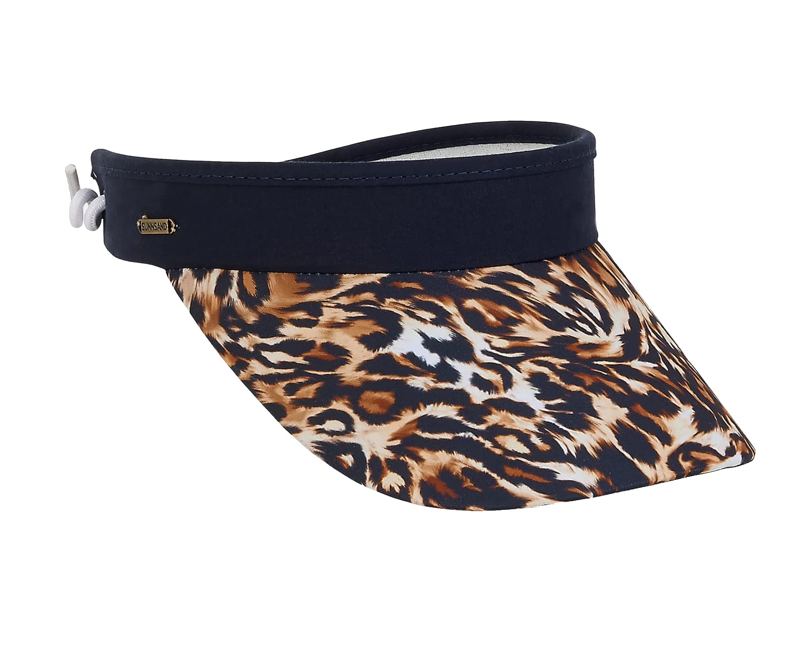Pickleball | Women's Adjustable Coil Visor by Sun N Sand | Animal Print | Cotton Visor w/Coil | UV 50 Protection