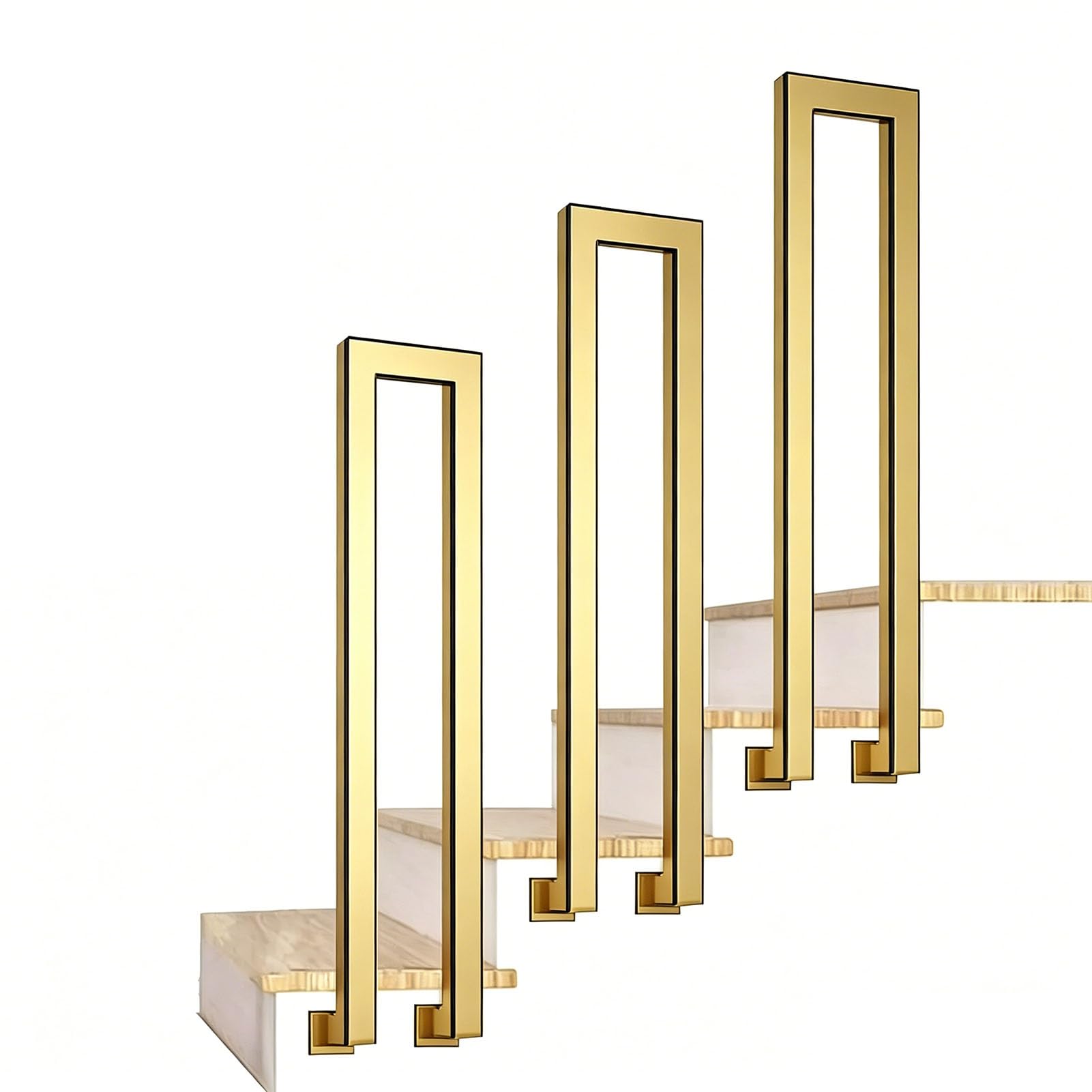 TBATM U-Shaped Stair Rail, Outdoor Handrails for Stairs