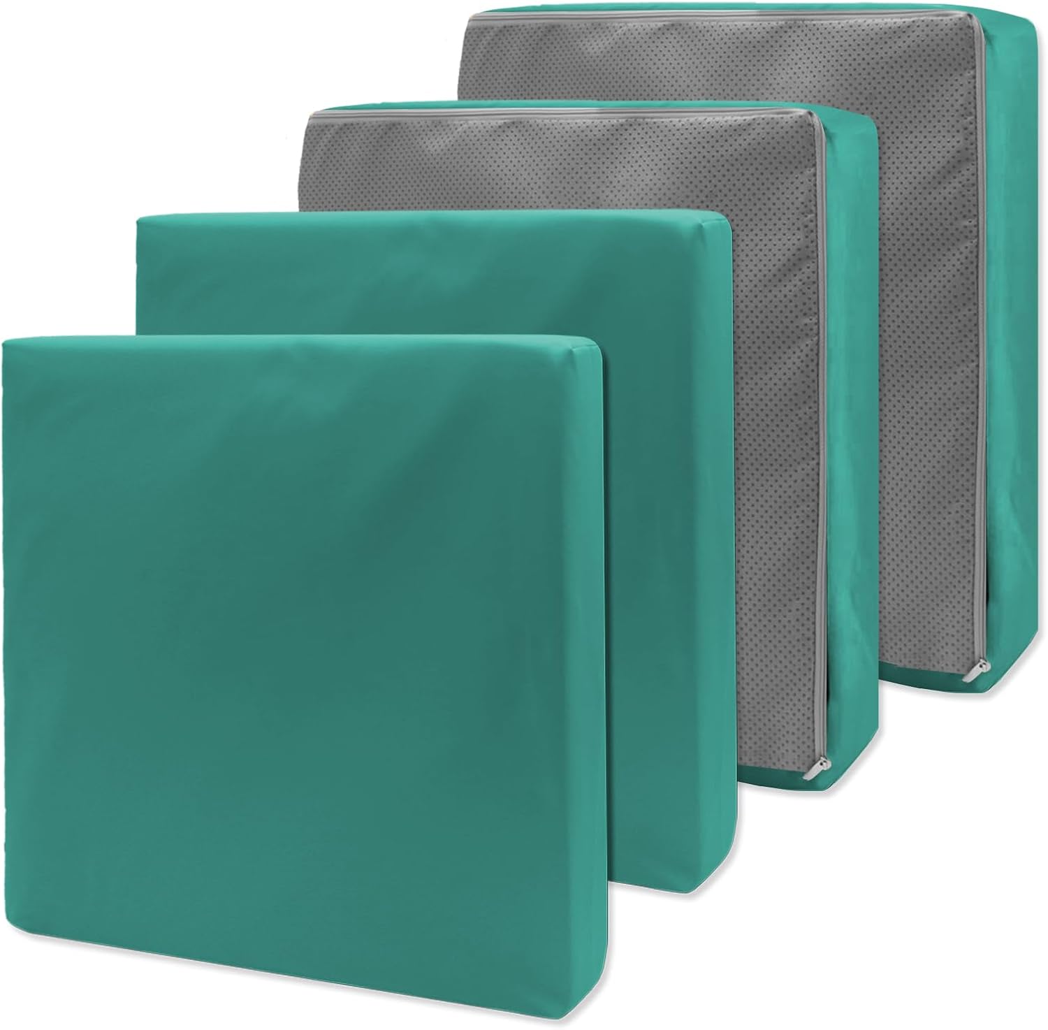 Patio Seat Cushion Cover Replacement, Waterproof Outdoor Cushion Covers for Patio Furniture Anti-Slip Seat Slicovers for Garden Wicker Chair, 2 Pack, 26"x26"x4", Yellow