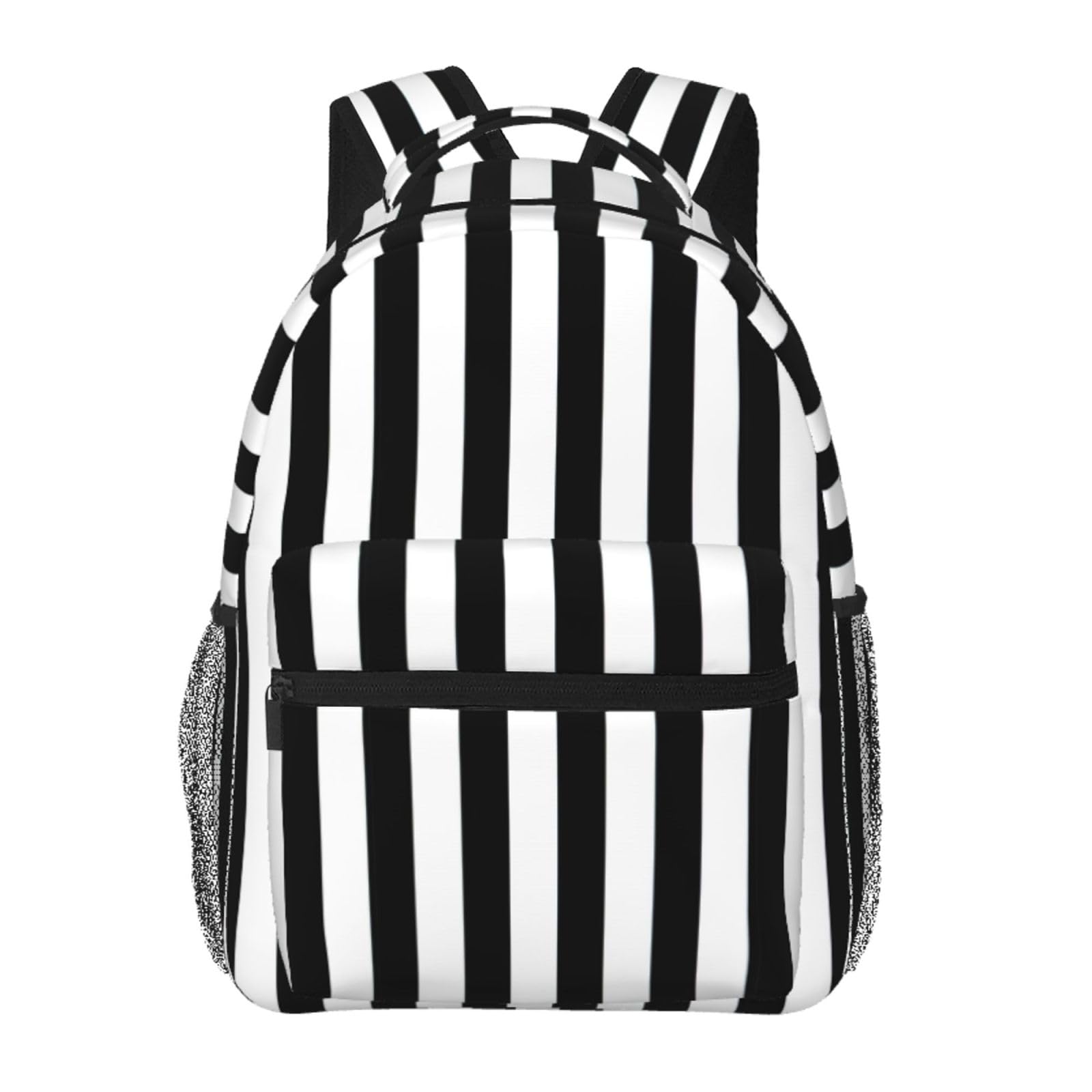 Mochila plegable ligera con rayas negras y blancas para camping y viaje 6