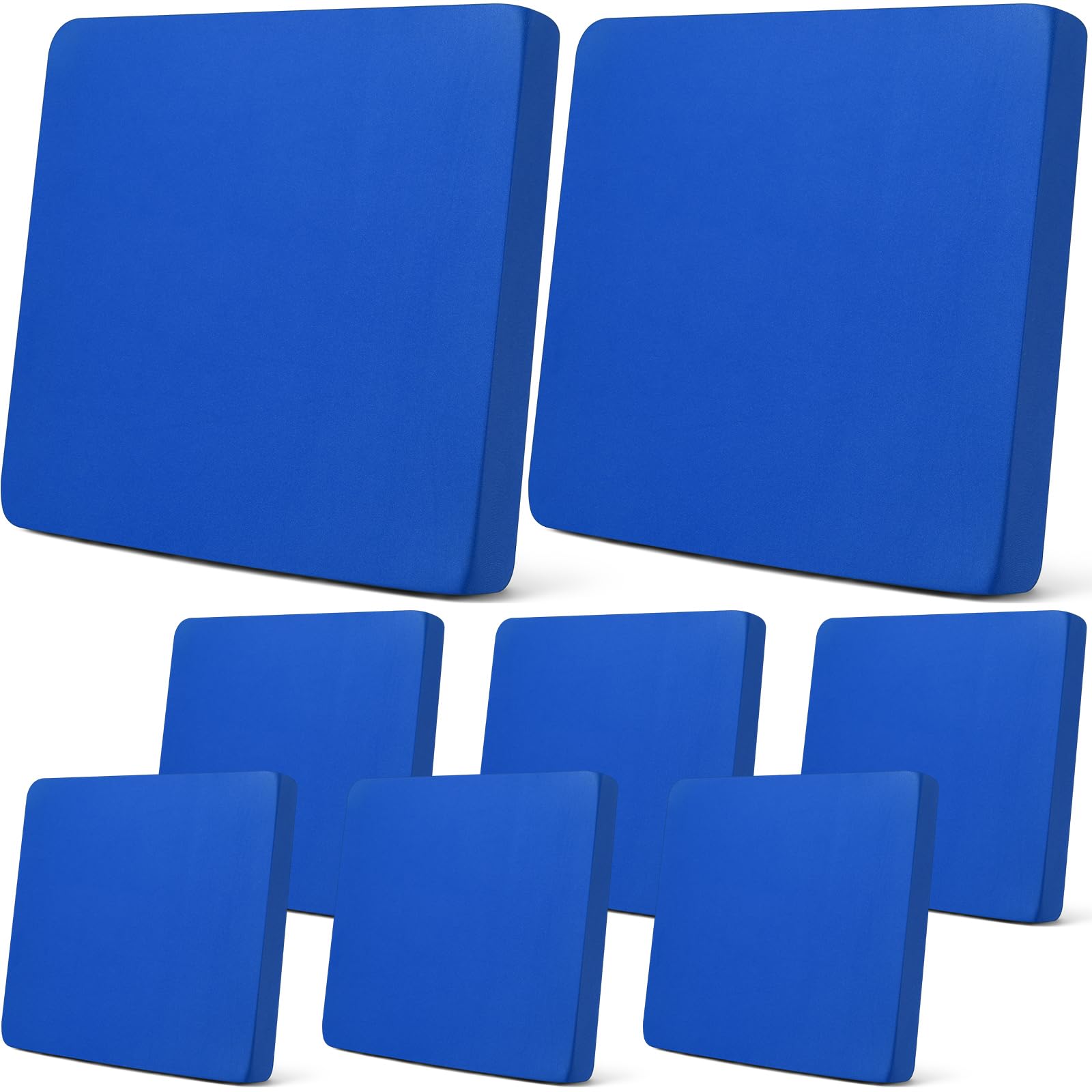 8Pcs Patio Stretch Sofa Cushion Cover Outdoor Cushion Cover Replacement Patio Furniture Cushions Couch Slipcovers Chair Seat Cover Soft Flexibility Protector (Royal Blue,Waterproof Pure)