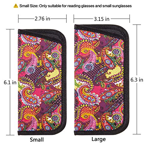 Image of TRIUMPH VISION 3 Pack Reading Glasses Pouch Soft Case Eyeglass Sleeve Slim | Alternative to Bulky Case in bag, Lightweight Lined Padded Protect Optical lens Slip in, Cute Pattern Portable for Daily Use