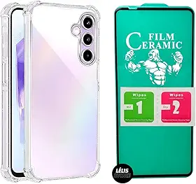 Kit Capa Capinha para Samsung A56 Anti Impacto Premium Transparente + Película Cerâmica 9D (CAPA + PELÍCULA)