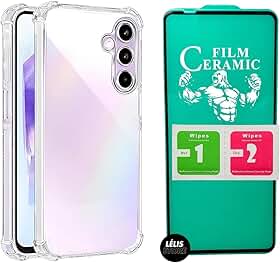 Kit Capa Capinha para Samsung A56 Anti Impacto Premium Transparente + Película Cerâmica 9D (CAPA + PELÍCULA)