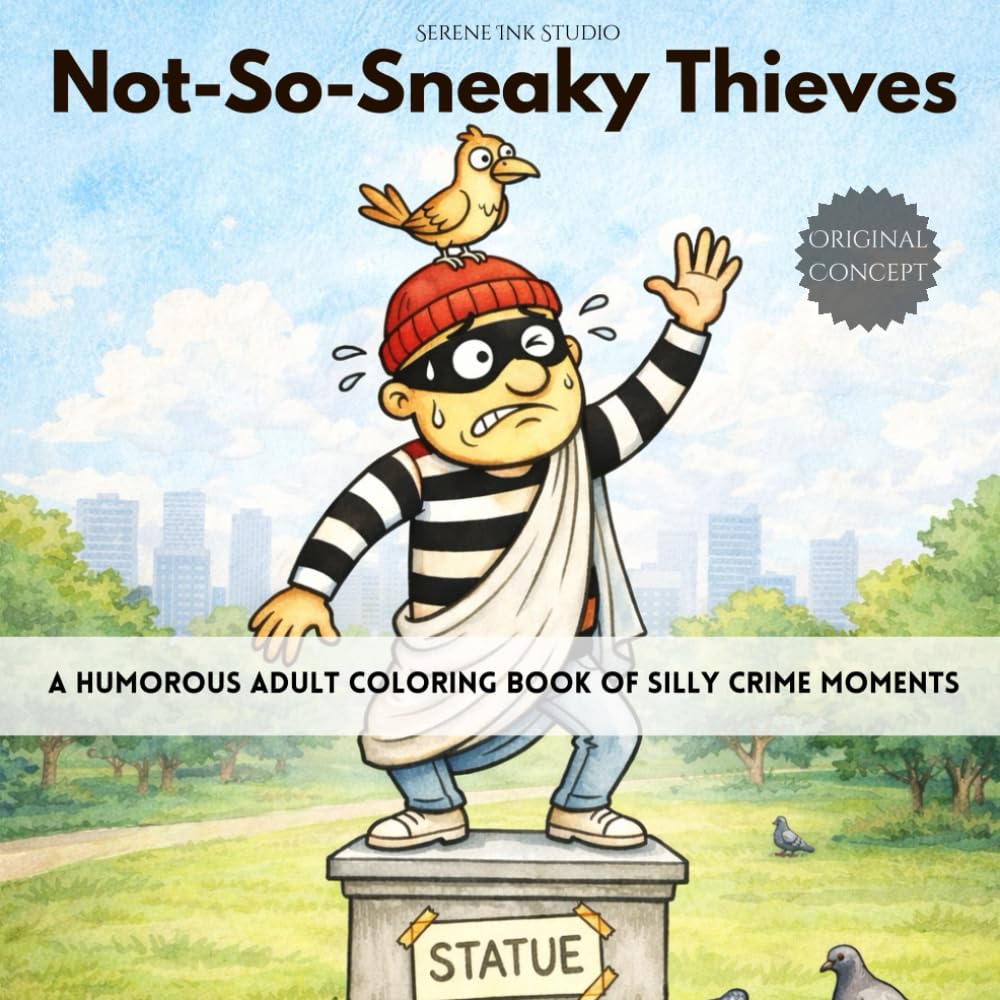Not-So-Sneaky Thieves: A Humorous Adult Coloring Book of Silly Crime Moments , New Concept (Funny Coloring Books)