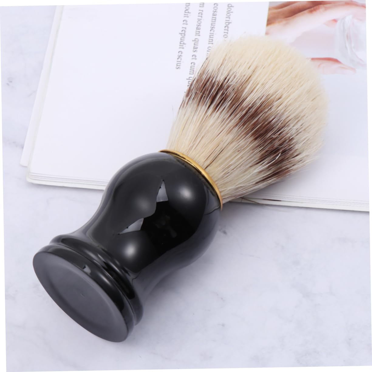 FOYTOKI Nylon Brush Beard Shaving Tool Men's Brush Comfortable Grip for Grooming