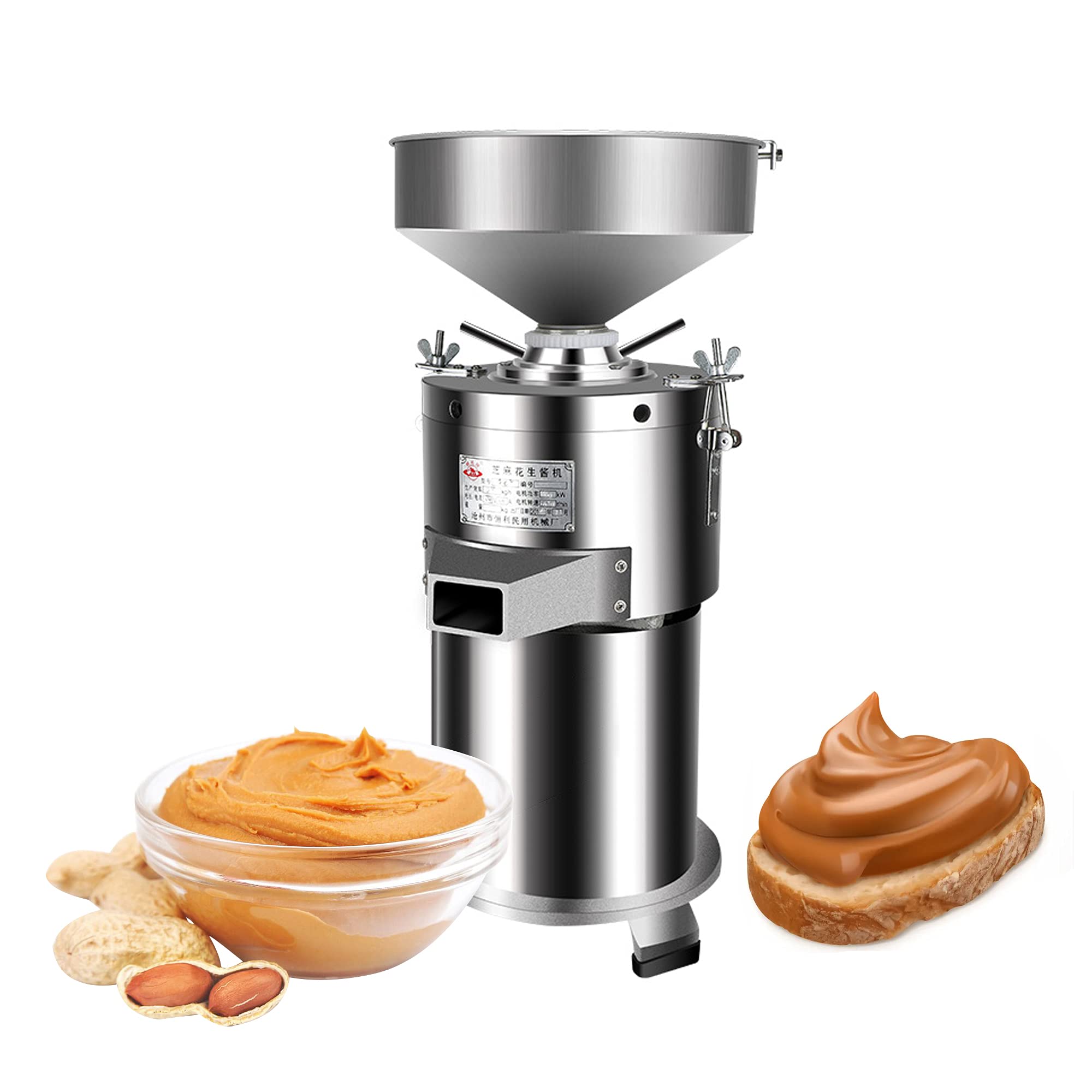 FHRKA 1100W Upgraded Commercial Peanut Butter Maker Machine, Electric Nut Grinding Grinder Machine Sesame Paste Peanut Making 2850r/min