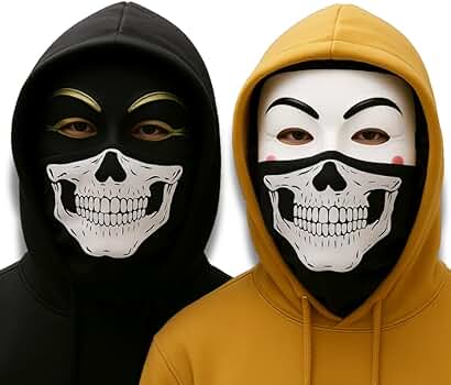 Amazon.com: 4-Pack Hacker Mask and Skull Gaiter Set