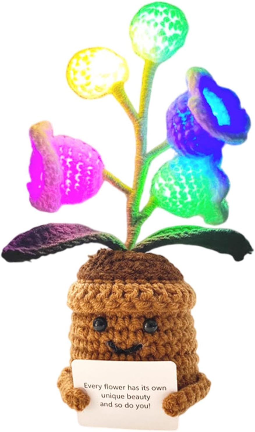 Crochet Flower Lamp, Crochet Desk Flower Night Light, Lily Of The Valley Night Light, Handmade Flower Lamp Charming Crochet Design Soft, Ambient Lighting Safe Kid-Friendly Perfect For Any Room, Gift