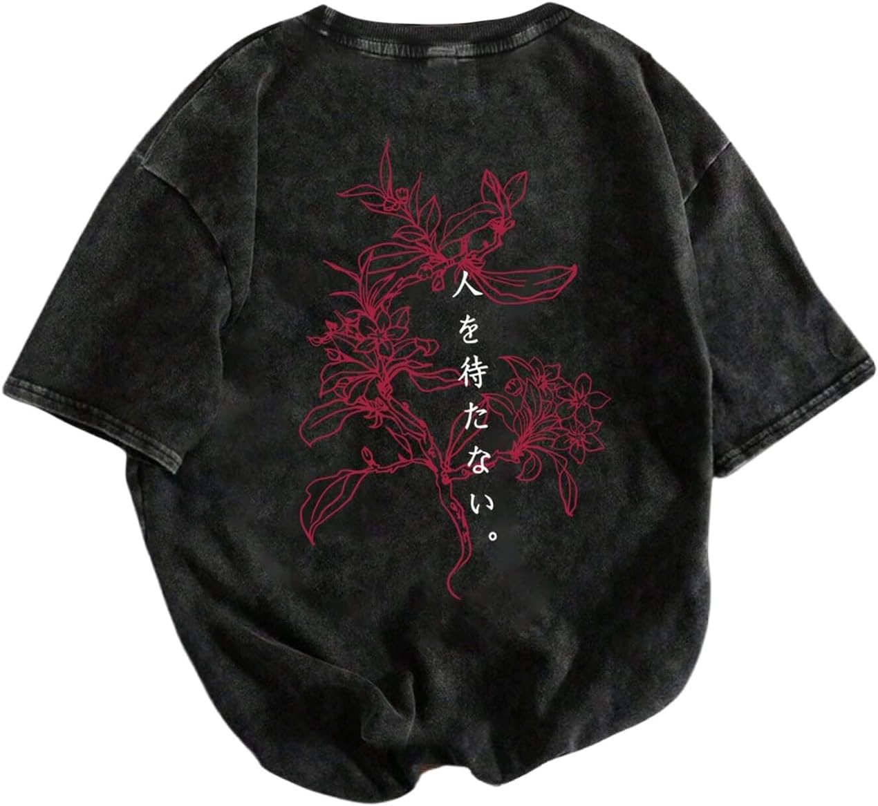 GORGLITTER Men's Vintage Graphic Tees Washed Y2k Short Sleeve Crew Neck Streetwear T Shirt