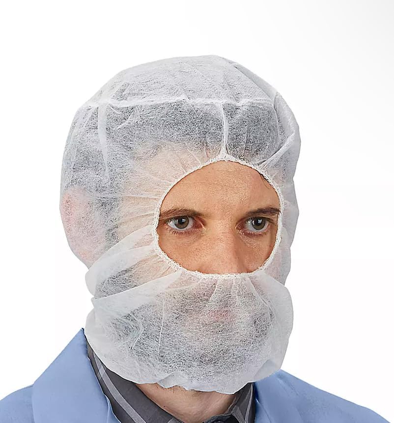 Cubierta para barba y cabello de 24 pulgadas, color blanco, 100 unidades