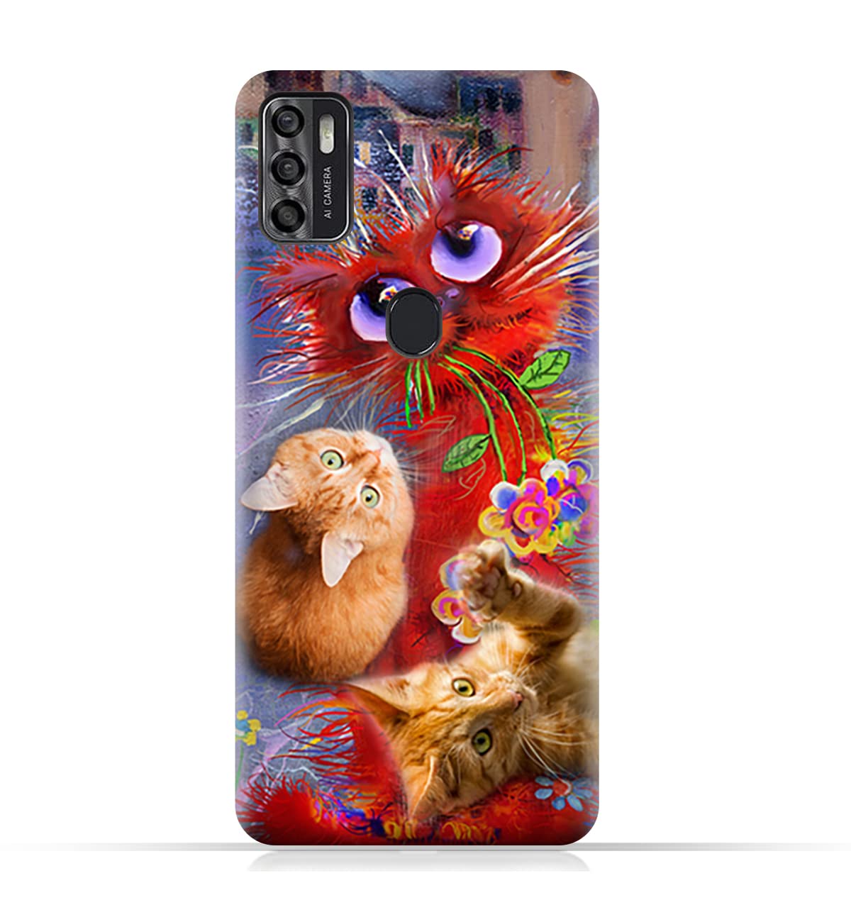 TPU Protective Back Case Cover for Optus X Pro with Cute Cats Design