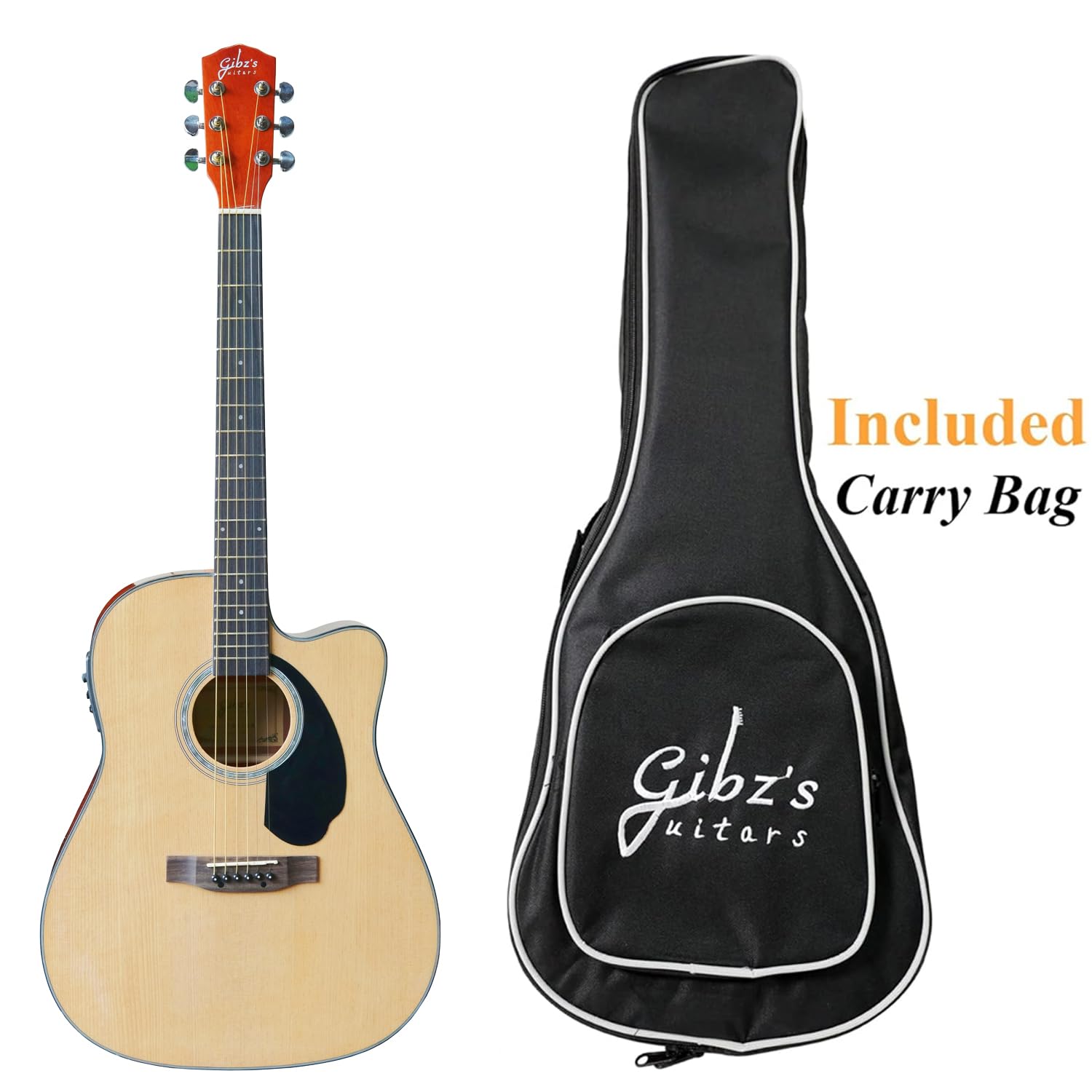 Gibz's Guitar F41CHEQ Fender Style Glossy Semi Acoustic Guitar