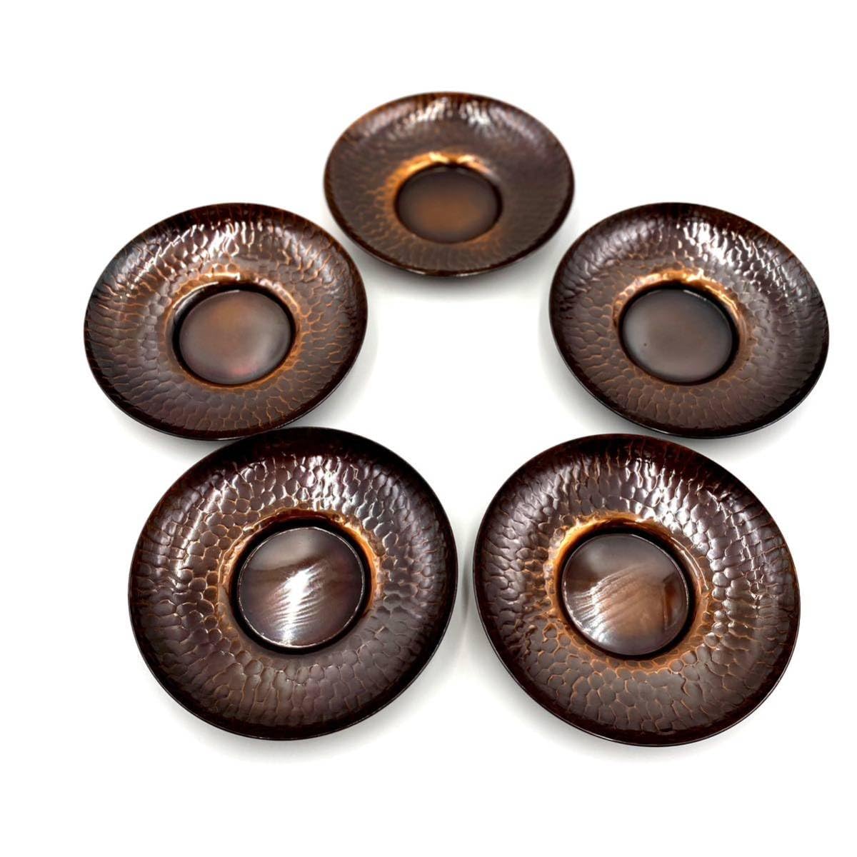 Amazon.co.jp: 桃山古色 鎚起銅器 英純堂 横手急須 茶托 茶道具