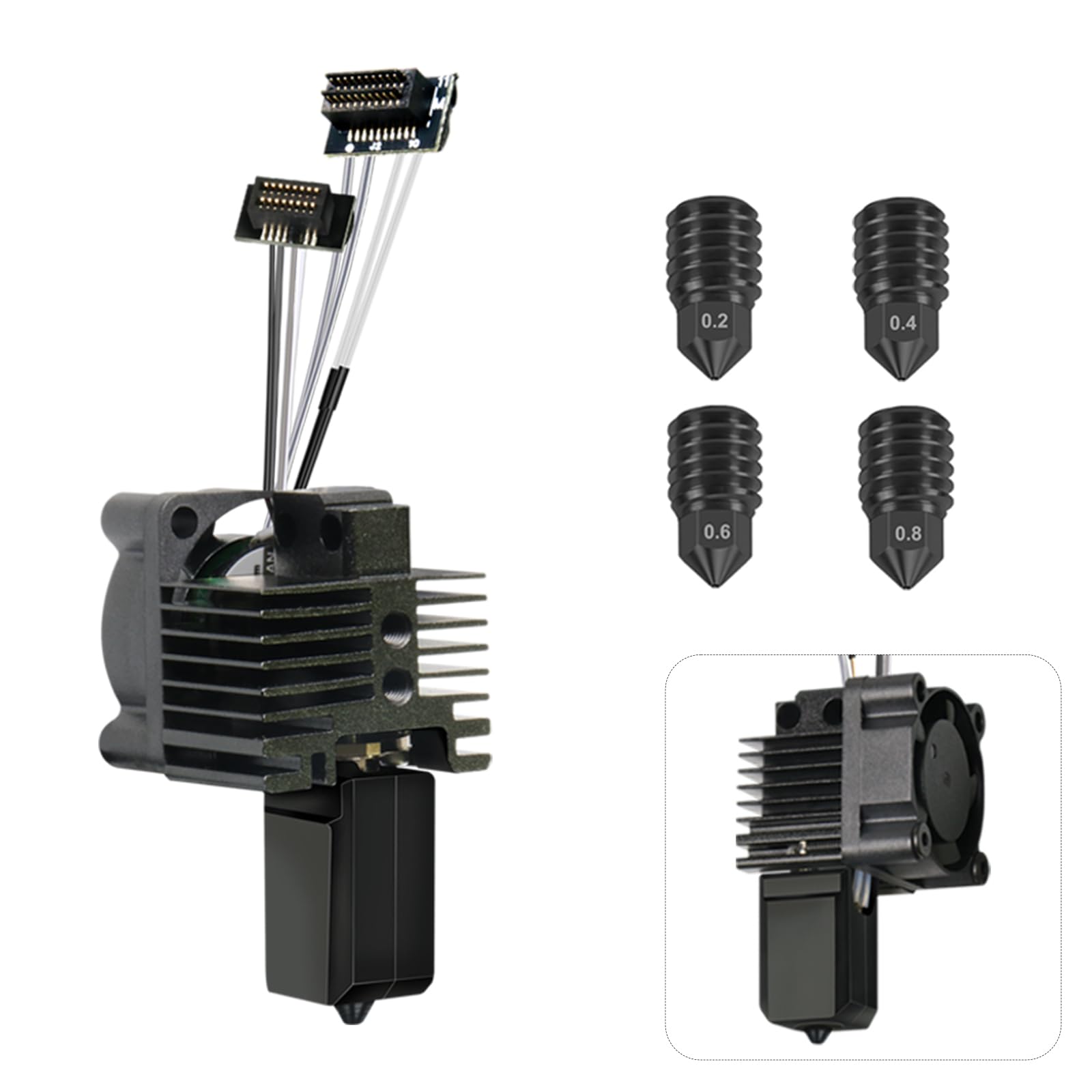 0.4MM P1S Complete Hotend Kit with Extra Nozzle Tips (0.2mm 0.4mm