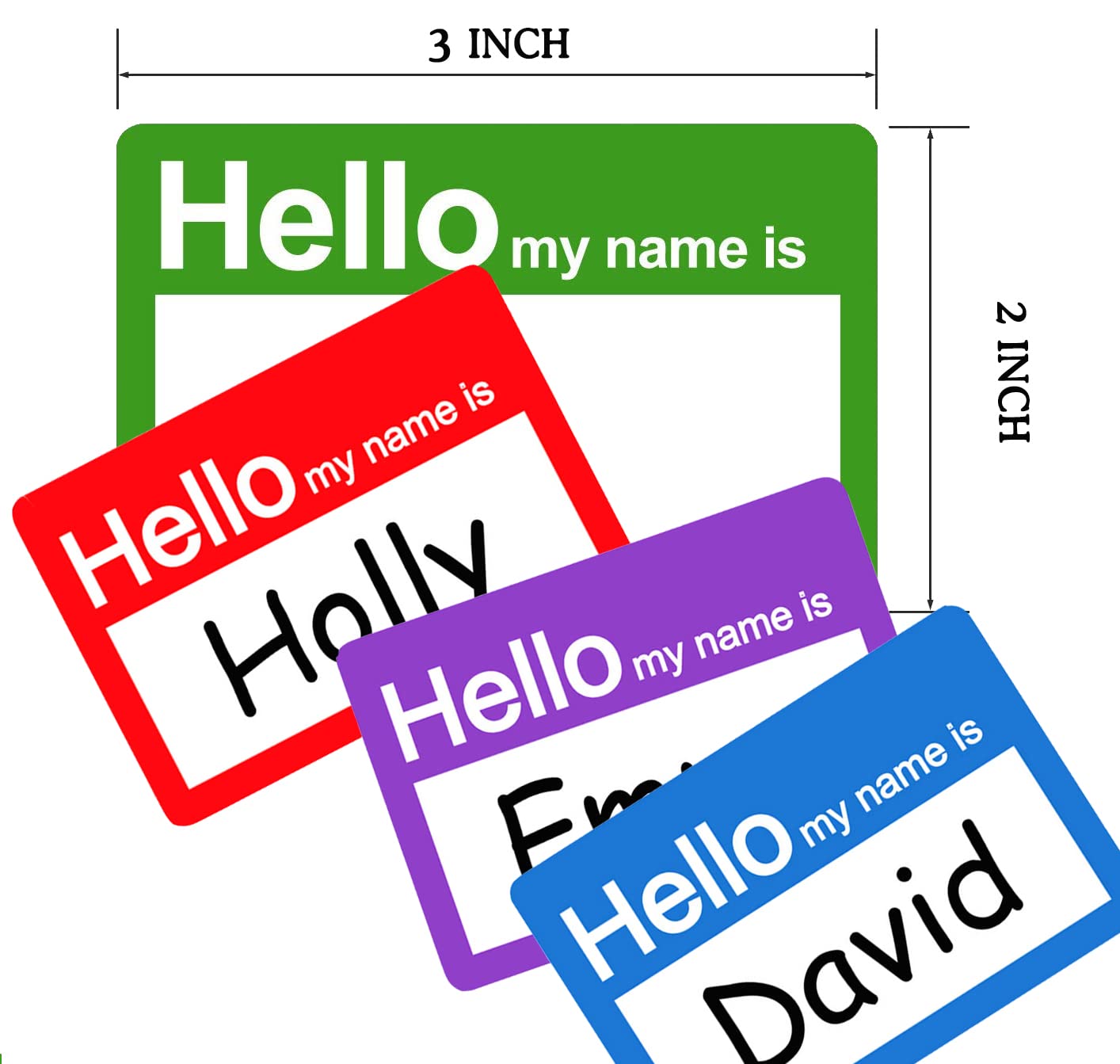 200 étiquettes Autocollantes « Hello My Name Is » – Rouge Vif, 8,9 X 5,7 Cm, Pour événements, Bureau, école