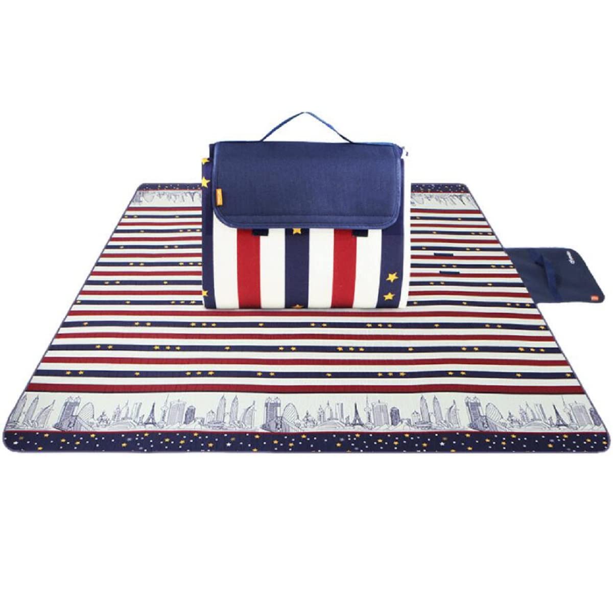 Coperta da Picnic Impermeabile, Stuoia Spiaggia Imbottita, 3 Strati Durevole, Comodo E Morbido, Stuoia Ideale per Campeggio Giardino Riunione Prato Spiaggia, 200X200cm