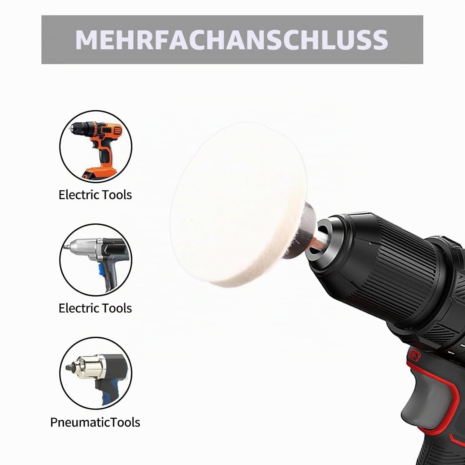 48 Stück Wollfilz Polierscheiben, 50mm Schleifscheibe mit 1/4" Schaft Polierzubehör für Polieren von Metall,Autos und Schmuck