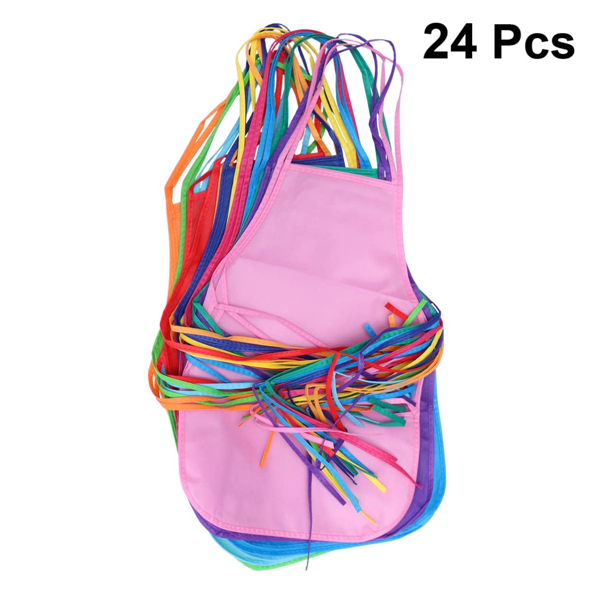 MAGICLULU 12 Pièces Tablier Non Tissé Pour Enfants Couleur Mélangée Enfants Tablier Enfants Art Peinture Tabliers Pour Cuisine Salle De Classe Événement Art Activité (12 Couleurs)