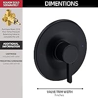 Vista 3 de Kit de molduras de ducha y bañera, compatible con válvula Moen Posi-Temp, negro mate