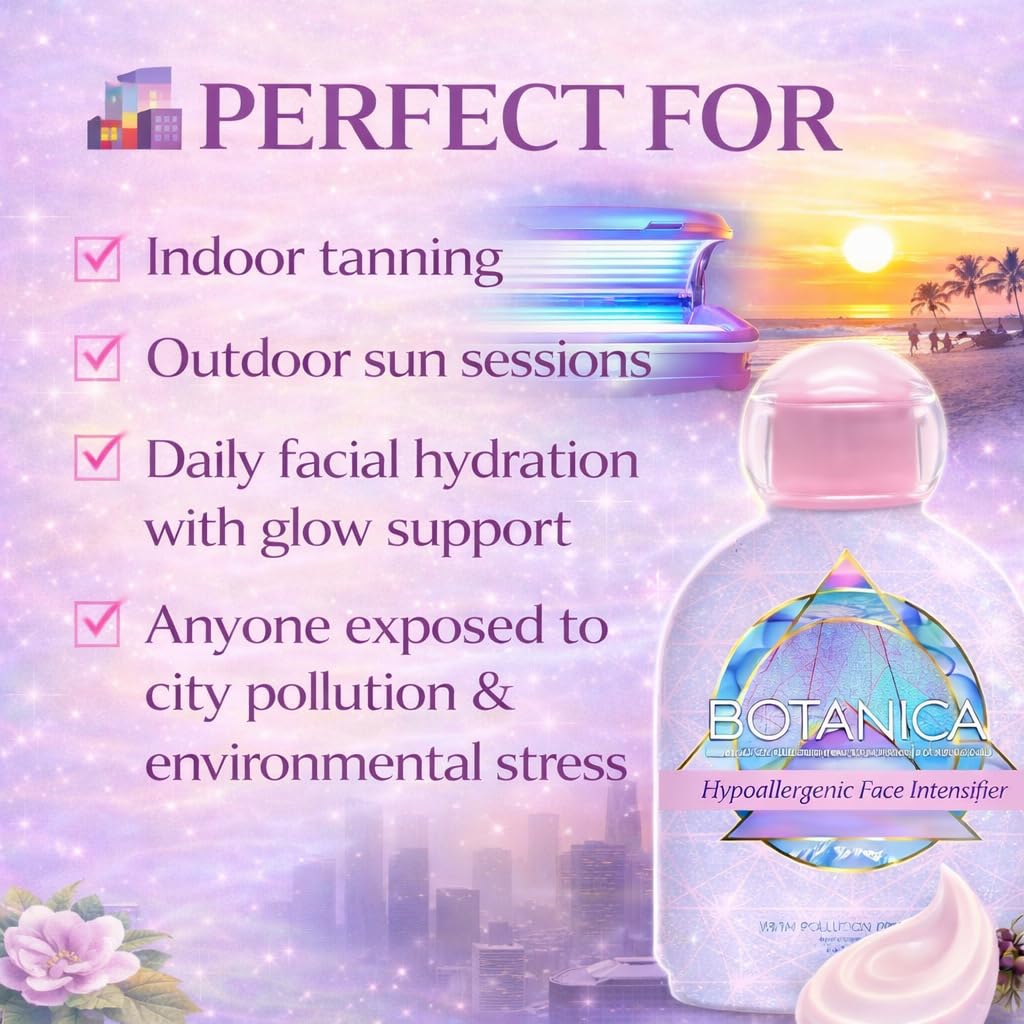 Pollution Protection Hypoallergenic Facial Intensifier Tanning Lotion with Natural Bronzer and Tyrosine 3 fl oz