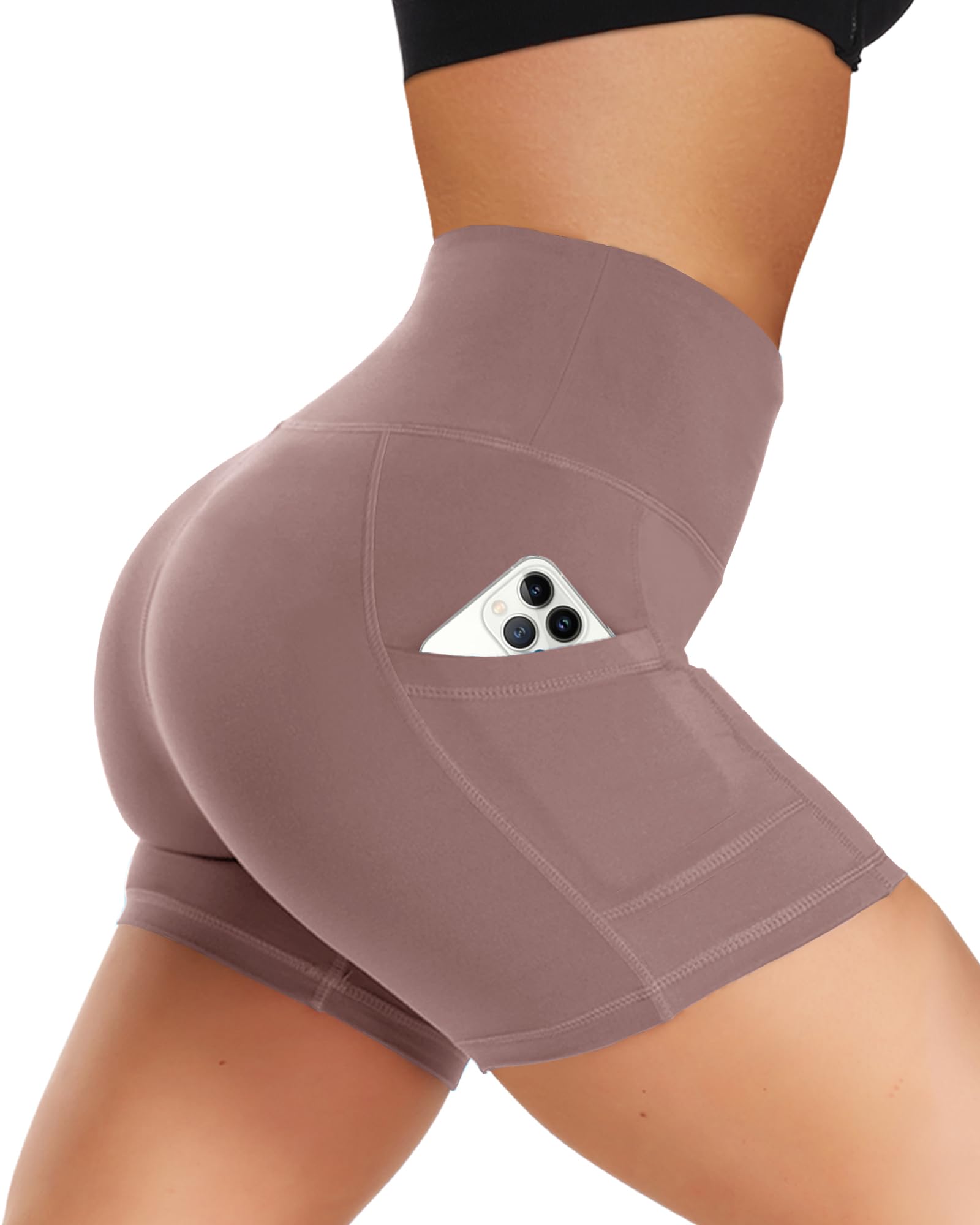 Gayhay Radlerhose Damen mit Taschen High Waist Kurze Leggings Yoga Shorts Sommer Outfit Sporthose Hotpants Blickdicht