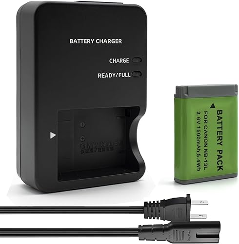 Batería NB-13L y cargador de batería CB-2LH compatible con Canon PowerShot G1 X Mark III, G5 X, G5 X Mark II, G7 X Mark II, G7 X Mark III, G9 X, G9