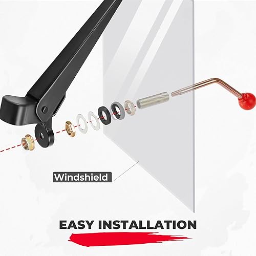 Miniatura 5 de Kemimoto UTV - Conjunto de limpiaparabrisas manual compatible con Maverick X3 Commander Defender Pro