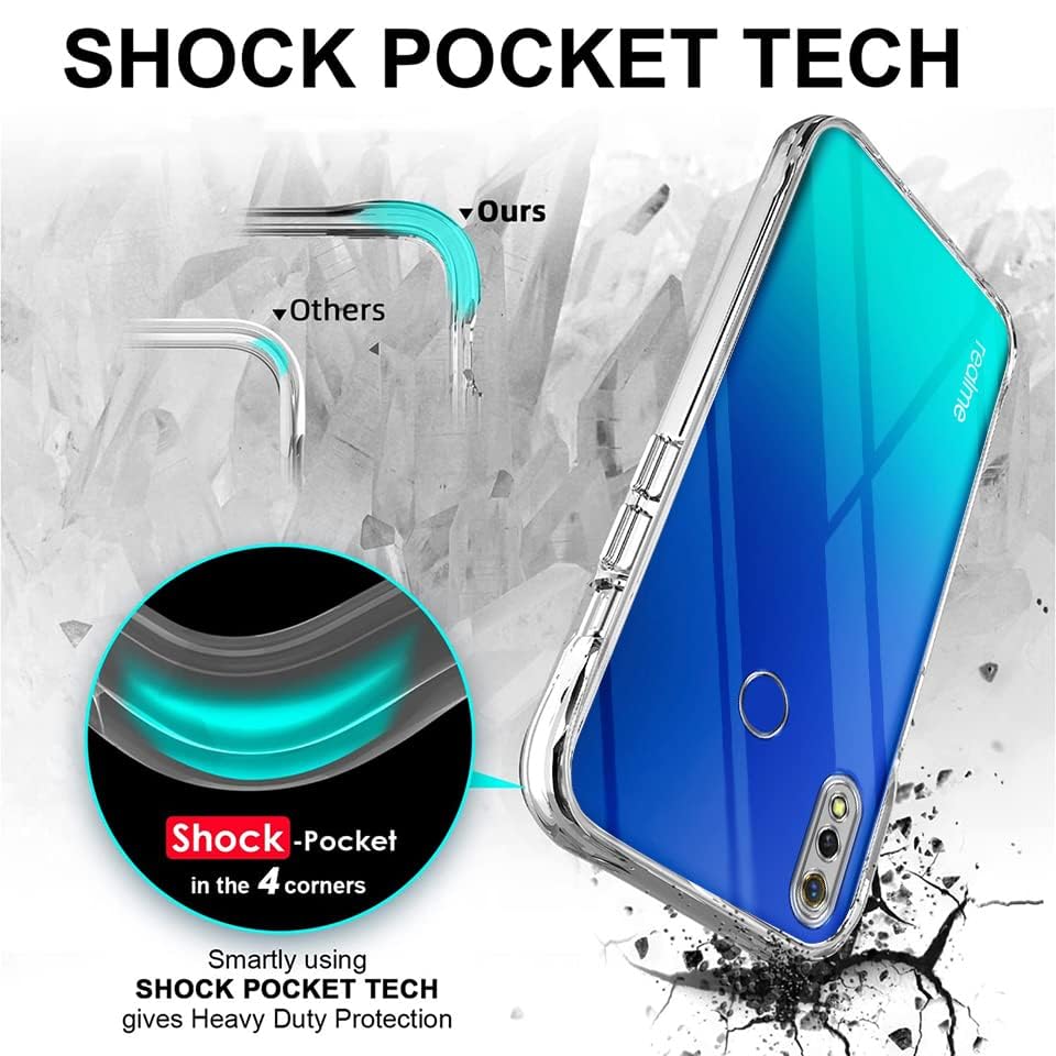 Image of Jkobi Back Cover for Realme 3 | Realme 3i (Silicone Clear Shockproof Case with Camera Protection | Soft and Flexible | Transparent)
