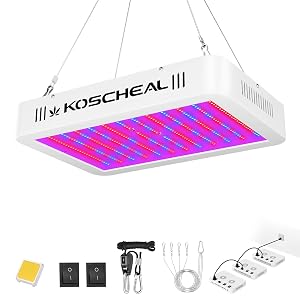 KOSCHEAL KS1200 LED Grow Light Full Spectrum Plant Grow Light with Veg Bloom Switch for Hydroponic Indoor Plants