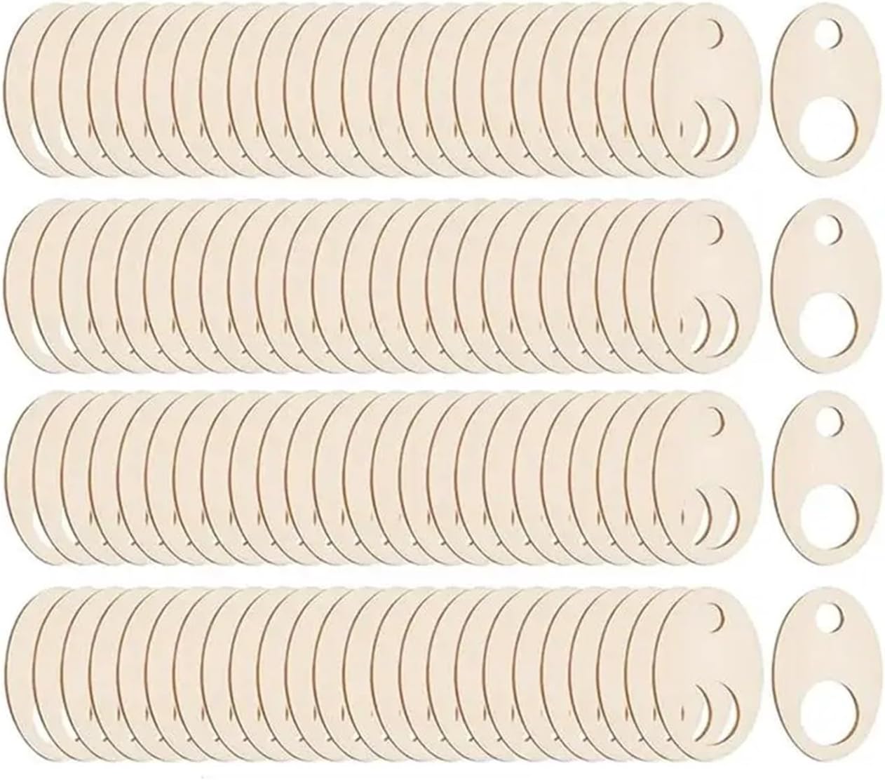 400 Pcs Wood Thread Drop Embroidery Floss Organizer Rings for Craft DIY Sewing Storage Cards