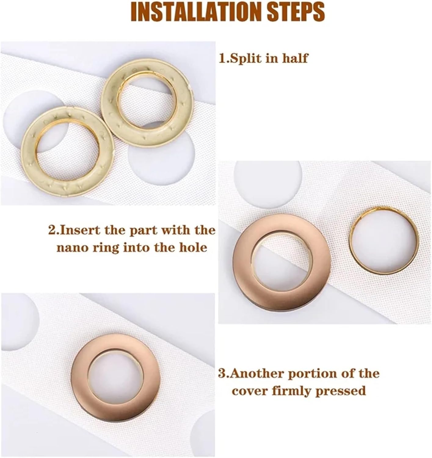 Curtain Grommets 100Pcs Curtain Rod Rings Grommet Clip Plastic DIY Curtain Rings for Window Curtain Hanging