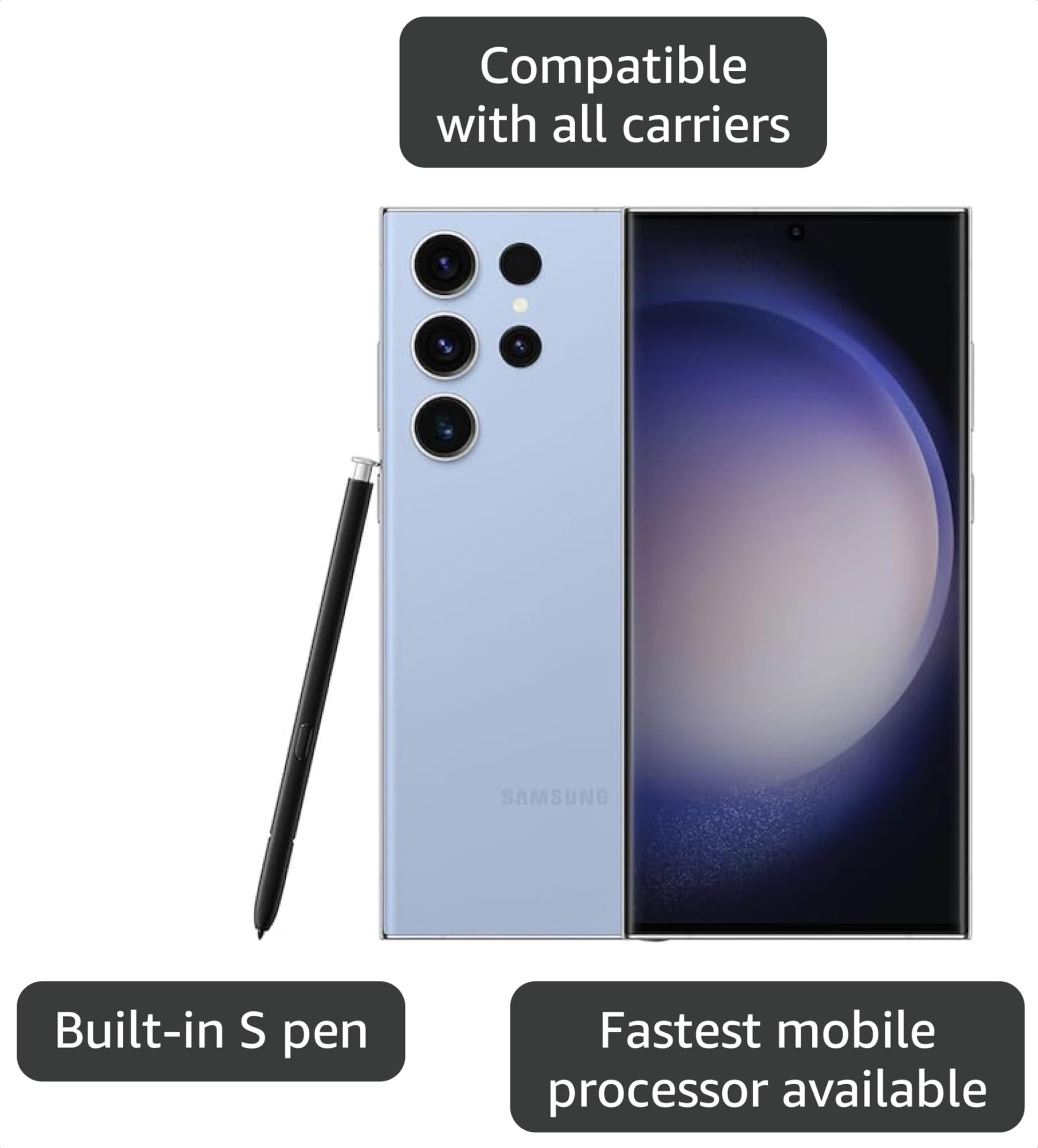 Amazon.com: Samsung Galaxy S23 Ultra 5G, US Version, 1TB, Sky Blue