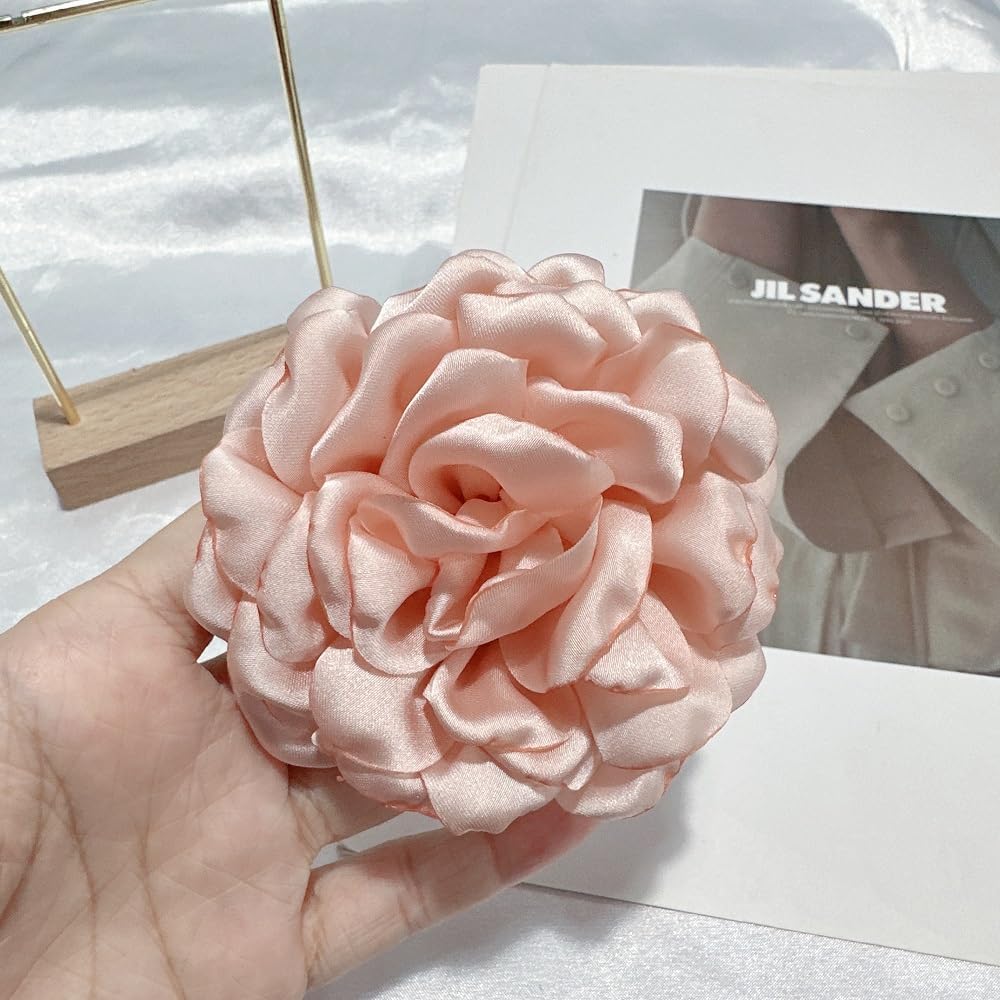 Peony Flower Brooches Pins Chiffon Rose Flower Brooch Classic for Wedding Party Dance Banquet for Women Lapel Pins Dress Suit Clothes Accessories Jewelry 95mm image 5
