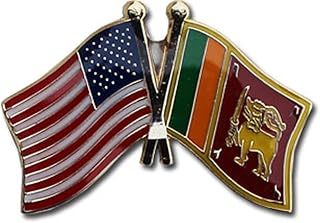 USA and Sri Lanka Flag Die-struck Metal Friendship Lapel Pin with Butterfly Clasp Closure