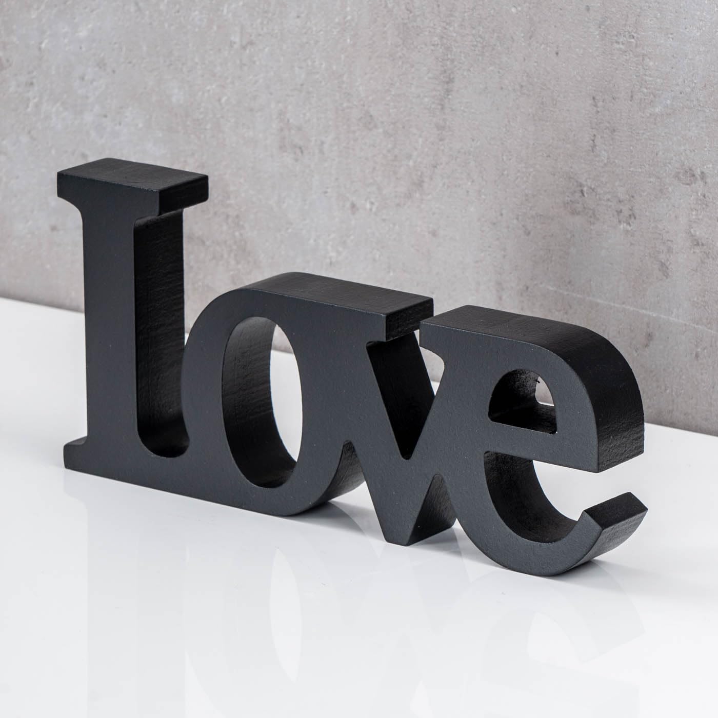 levandeo Love Home Relax Scritta nera in MDF con lettere in legno, decorazione da tavolo, decorazione per la casa