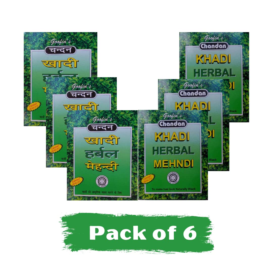 Goofin's Khadi Herbal Mehndi For Natural Black Hair Box Contains 3 Pouch, Each Pouch 20 Gram Pack Of 6-picture-17