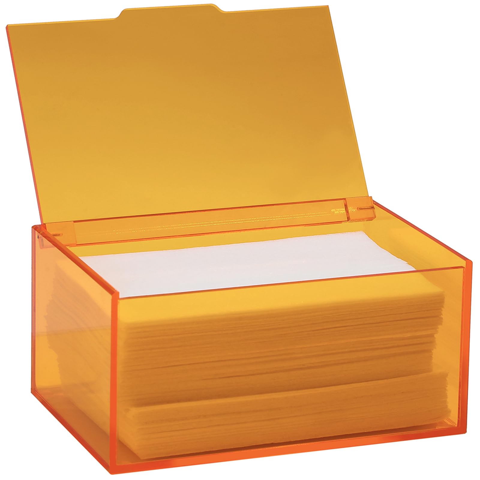 rejomiikAcrylic Dryer Sheet Holder, Dryer Sheets Container Box for Laundry Room Organize Storage, Dispenser for Fabric Softener, Dryer Balls, Orange